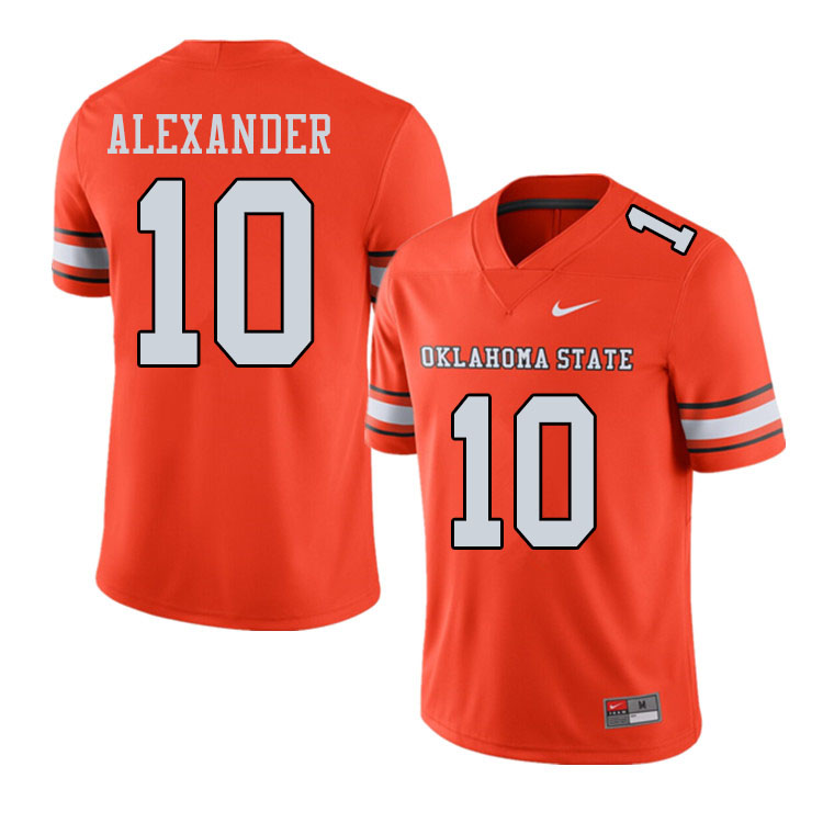 Men #10 Tyrell Alexander Oklahoma State Cowboys College Football Jerseys Sale-Alternate Orange